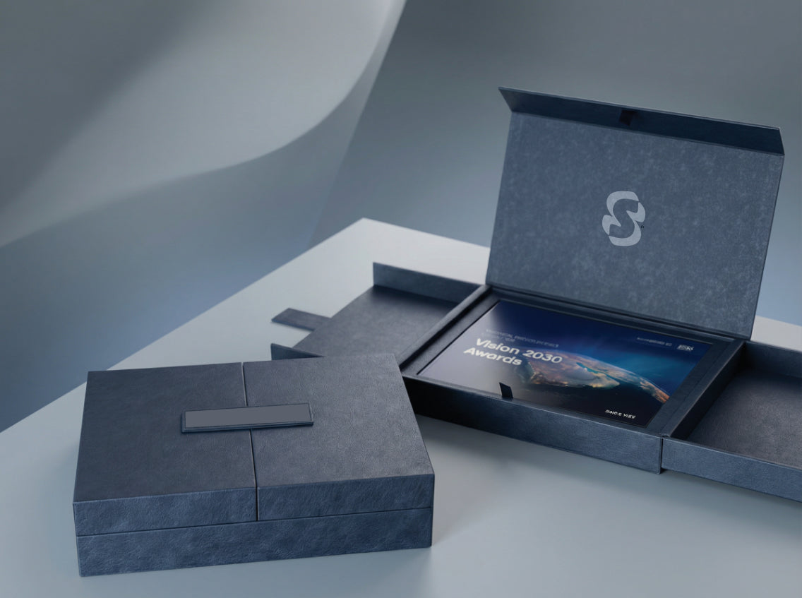 The Executive Visionary Award Box | Premium Butterfly-Opening Presentation Case
