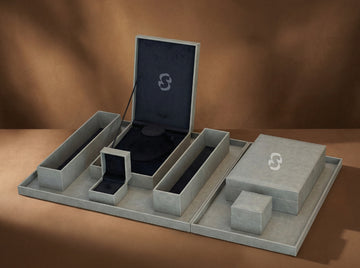 Signature Stone Jewelry Presentation Set | Modern Marble-Effect Display Boxes for Watches & Accessories
